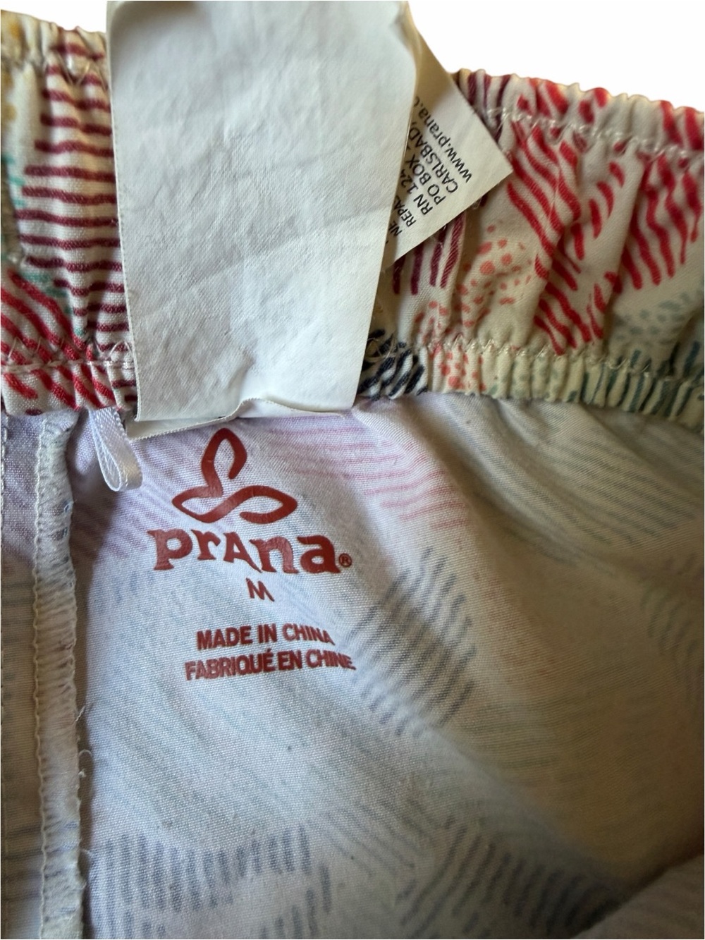 prAna Mariya Shorts Women’s Medium Cream Floral Geometric Print Drawstring - Picture 5 of 10